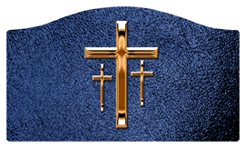 DASHELL-517-CP-SH-BL Copper 3 Crosses Shimmer Blue Background